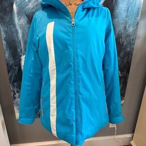 Women's Blue Hooded ski snowboard  Jacket